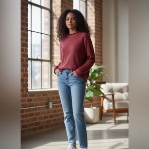 Pink Clover Raspberry Ribbed Knit Top XL NWOT | Ruffle Neck Feminine Layer